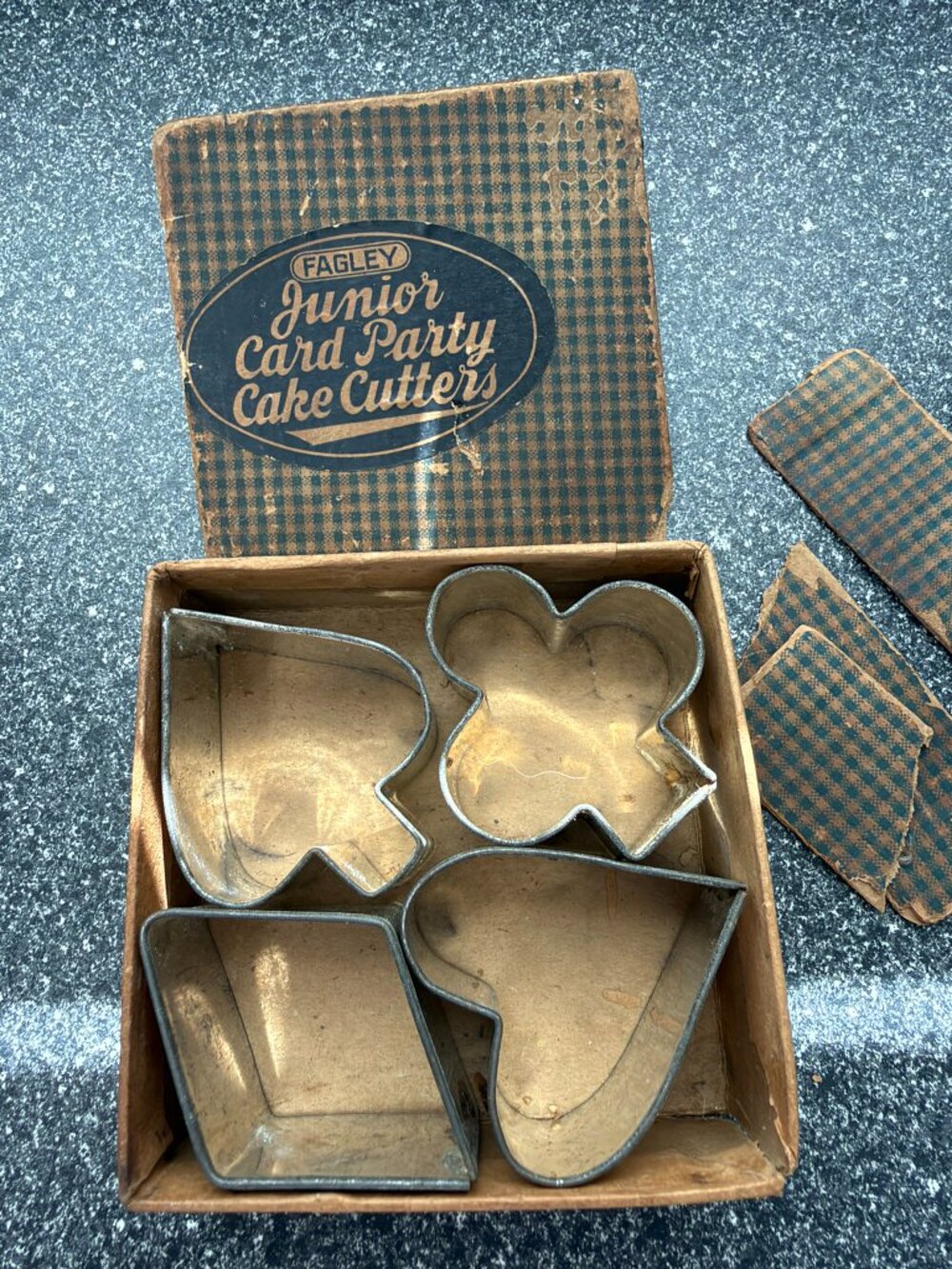 Vintage Fagley Junior Card Party Cake Cutters Set of 4 Heart Club Spade Diamond